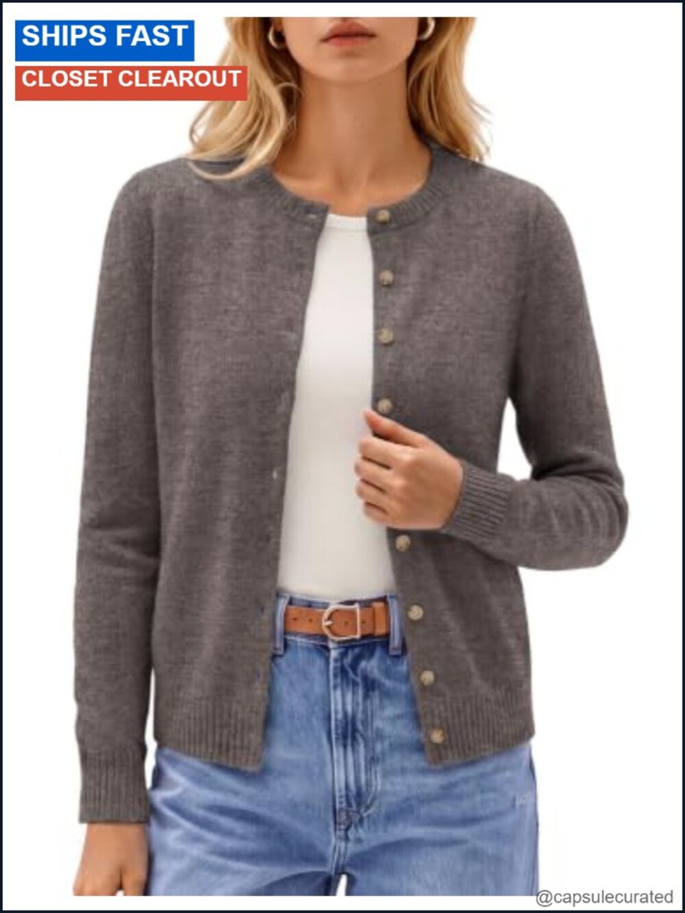 Merino Wool Cashmere Cardigan Long Sleeve Button Up Sweater for Women